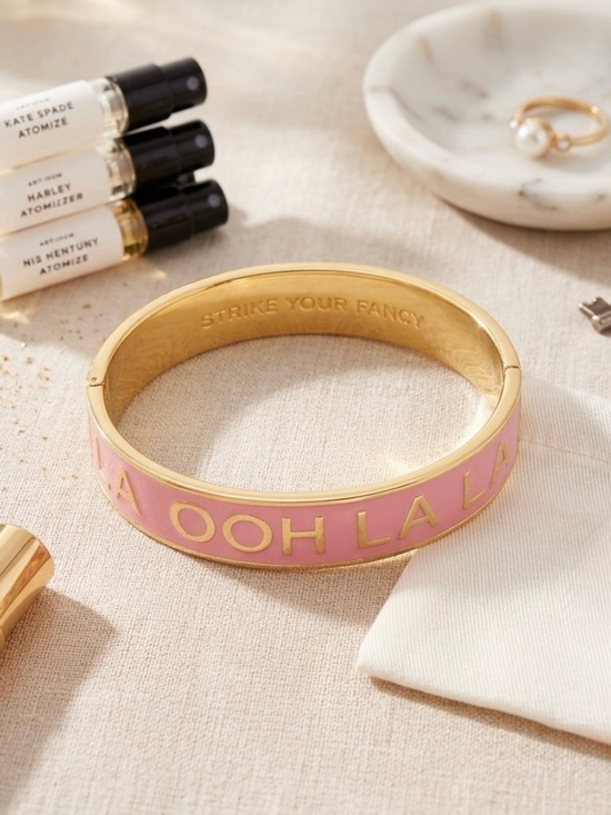 kate spade Jewelry - Kate Spade New York Pink & Gold Enamel Bangle - Ooh La La EUC